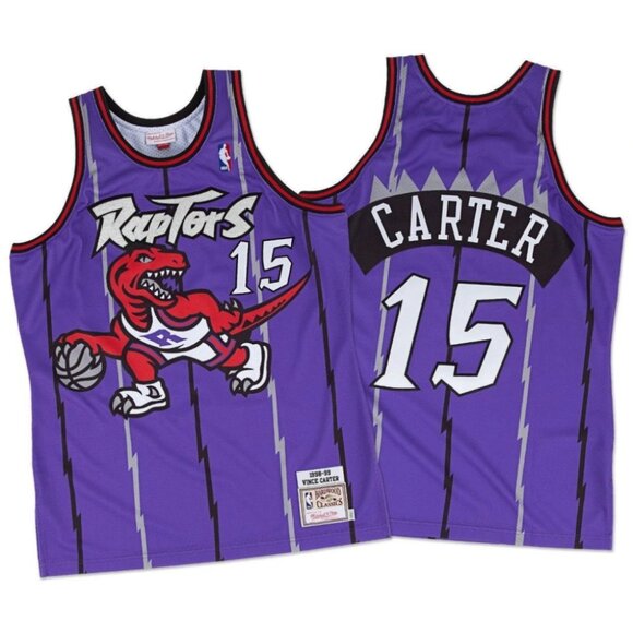 15 Vince Carter Stitched Throwback Edition Purple Jersey - Picture 1 of 1